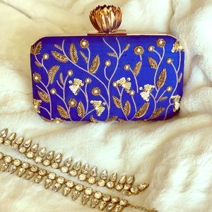 Royal Blue handwork clutch